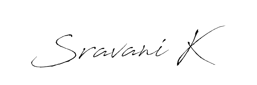 Make a beautiful signature design for name Sravani K. With this signature (Antro_Vectra) style, you can create a handwritten signature for free. Sravani K signature style 6 images and pictures png
