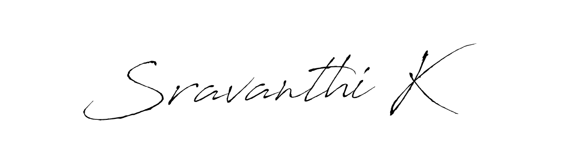 Also we have Sravanthi K name is the best signature style. Create professional handwritten signature collection using Antro_Vectra autograph style. Sravanthi K signature style 6 images and pictures png