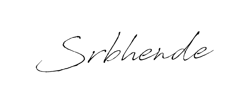 Design your own signature with our free online signature maker. With this signature software, you can create a handwritten (Antro_Vectra) signature for name Srbhende. Srbhende signature style 6 images and pictures png