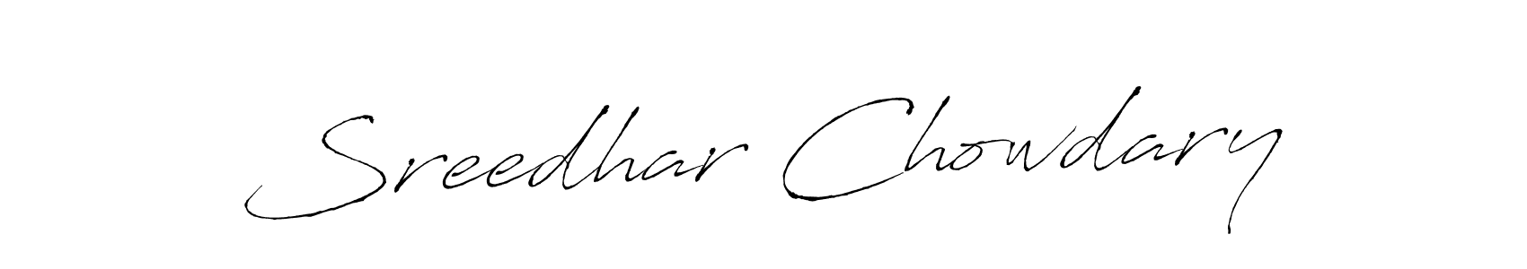 Use a signature maker to create a handwritten signature online. With this signature software, you can design (Antro_Vectra) your own signature for name Sreedhar Chowdary. Sreedhar Chowdary signature style 6 images and pictures png