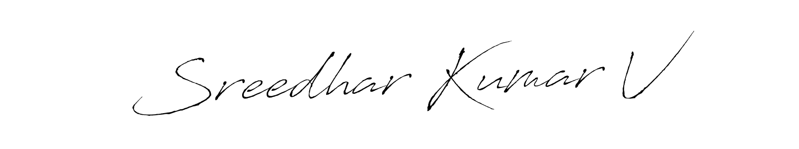 Antro_Vectra is a professional signature style that is perfect for those who want to add a touch of class to their signature. It is also a great choice for those who want to make their signature more unique. Get Sreedhar Kumar V name to fancy signature for free. Sreedhar Kumar V signature style 6 images and pictures png