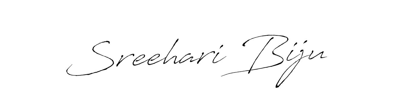 Make a beautiful signature design for name Sreehari Biju. With this signature (Antro_Vectra) style, you can create a handwritten signature for free. Sreehari Biju signature style 6 images and pictures png