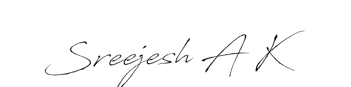 Also You can easily find your signature by using the search form. We will create Sreejesh A K name handwritten signature images for you free of cost using Antro_Vectra sign style. Sreejesh A K signature style 6 images and pictures png