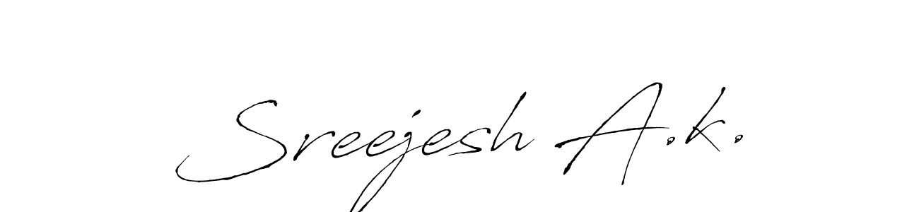 Create a beautiful signature design for name Sreejesh A.k.. With this signature (Antro_Vectra) fonts, you can make a handwritten signature for free. Sreejesh A.k. signature style 6 images and pictures png