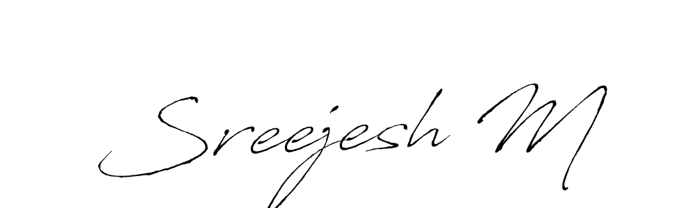 if you are searching for the best signature style for your name Sreejesh M. so please give up your signature search. here we have designed multiple signature styles  using Antro_Vectra. Sreejesh M signature style 6 images and pictures png