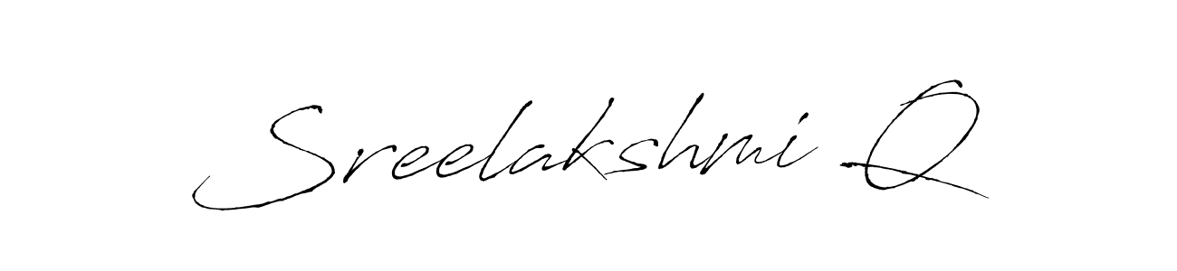Also we have Sreelakshmi Q name is the best signature style. Create professional handwritten signature collection using Antro_Vectra autograph style. Sreelakshmi Q signature style 6 images and pictures png