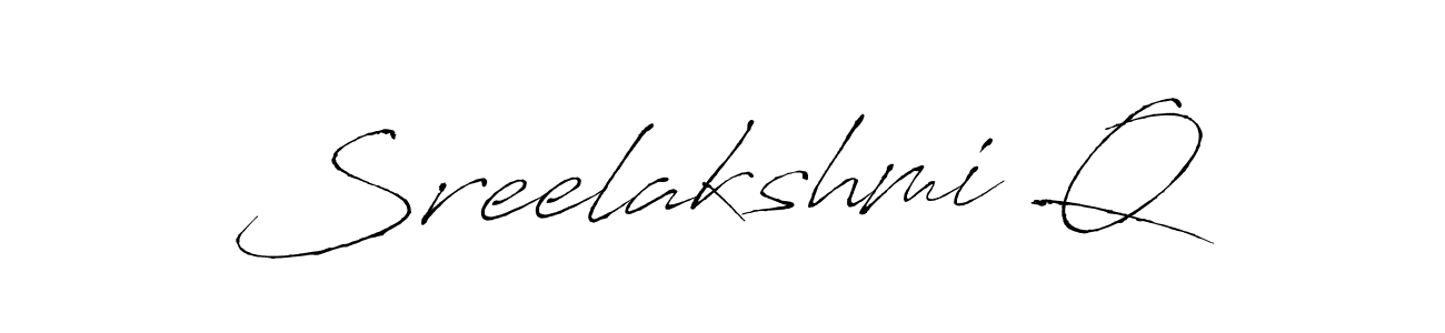 Create a beautiful signature design for name Sreelakshmi Q. With this signature (Antro_Vectra) fonts, you can make a handwritten signature for free. Sreelakshmi Q signature style 6 images and pictures png