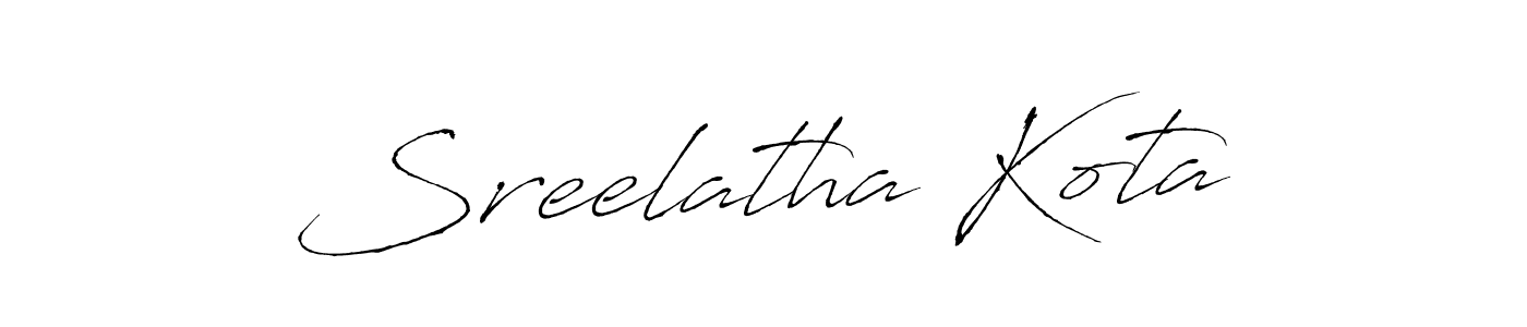 You should practise on your own different ways (Antro_Vectra) to write your name (Sreelatha Kota) in signature. don't let someone else do it for you. Sreelatha Kota signature style 6 images and pictures png