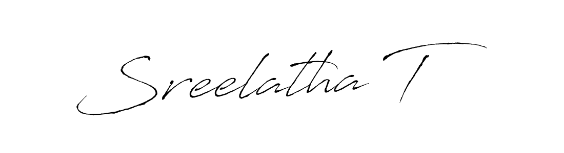 Sreelatha T stylish signature style. Best Handwritten Sign (Antro_Vectra) for my name. Handwritten Signature Collection Ideas for my name Sreelatha T. Sreelatha T signature style 6 images and pictures png