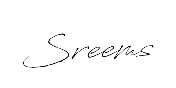 Make a short Sreems signature style. Manage your documents anywhere anytime using Antro_Vectra. Create and add eSignatures, submit forms, share and send files easily. Sreems signature style 6 images and pictures png