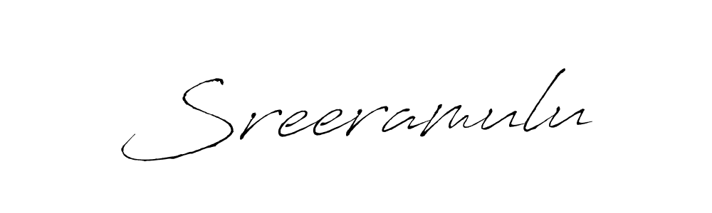 Design your own signature with our free online signature maker. With this signature software, you can create a handwritten (Antro_Vectra) signature for name Sreeramulu. Sreeramulu signature style 6 images and pictures png