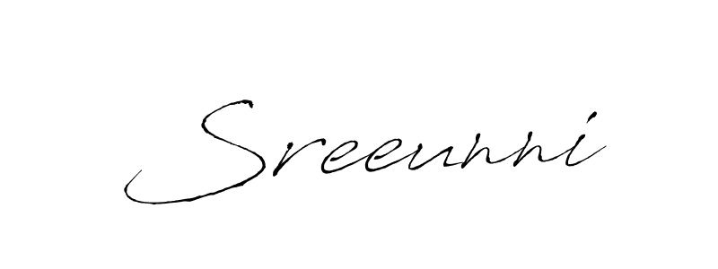Use a signature maker to create a handwritten signature online. With this signature software, you can design (Antro_Vectra) your own signature for name Sreeunni. Sreeunni signature style 6 images and pictures png