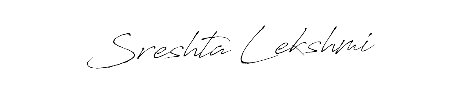 This is the best signature style for the Sreshta Lekshmi name. Also you like these signature font (Antro_Vectra). Mix name signature. Sreshta Lekshmi signature style 6 images and pictures png