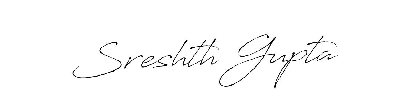 It looks lik you need a new signature style for name Sreshth Gupta. Design unique handwritten (Antro_Vectra) signature with our free signature maker in just a few clicks. Sreshth Gupta signature style 6 images and pictures png