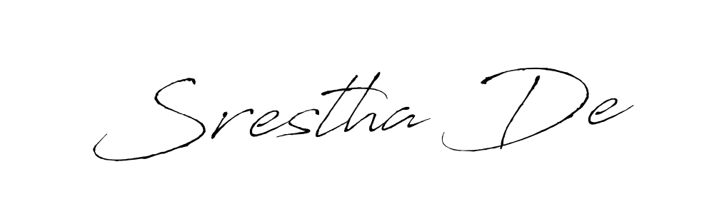 How to make Srestha De name signature. Use Antro_Vectra style for creating short signs online. This is the latest handwritten sign. Srestha De signature style 6 images and pictures png
