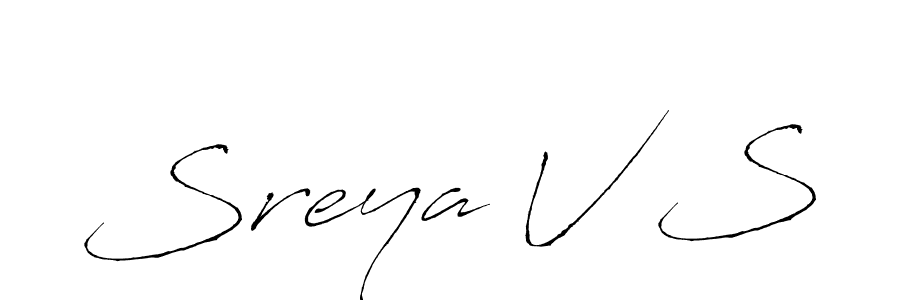 Design your own signature with our free online signature maker. With this signature software, you can create a handwritten (Antro_Vectra) signature for name Sreya V S. Sreya V S signature style 6 images and pictures png