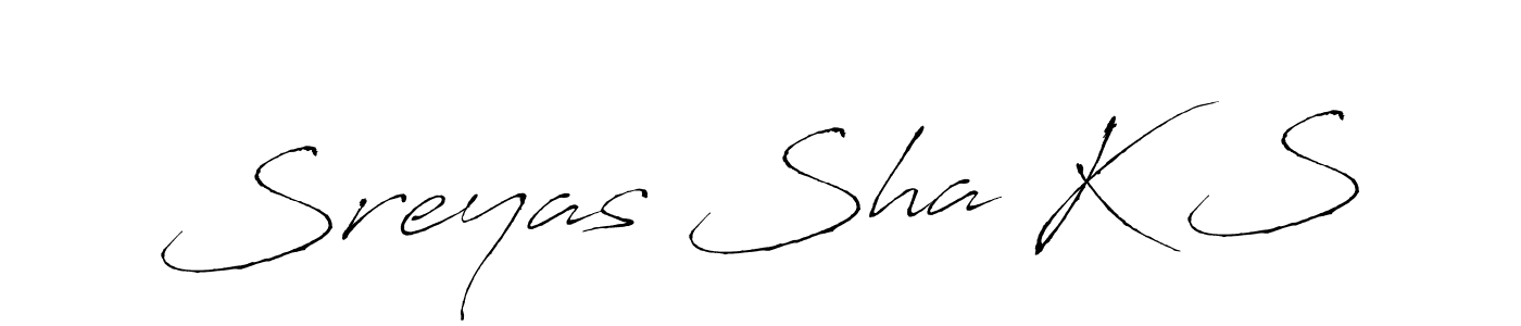 Antro_Vectra is a professional signature style that is perfect for those who want to add a touch of class to their signature. It is also a great choice for those who want to make their signature more unique. Get Sreyas Sha K S name to fancy signature for free. Sreyas Sha K S signature style 6 images and pictures png