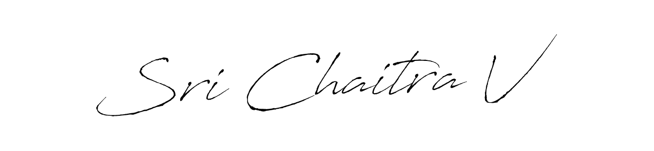 How to make Sri Chaitra V name signature. Use Antro_Vectra style for creating short signs online. This is the latest handwritten sign. Sri Chaitra V signature style 6 images and pictures png