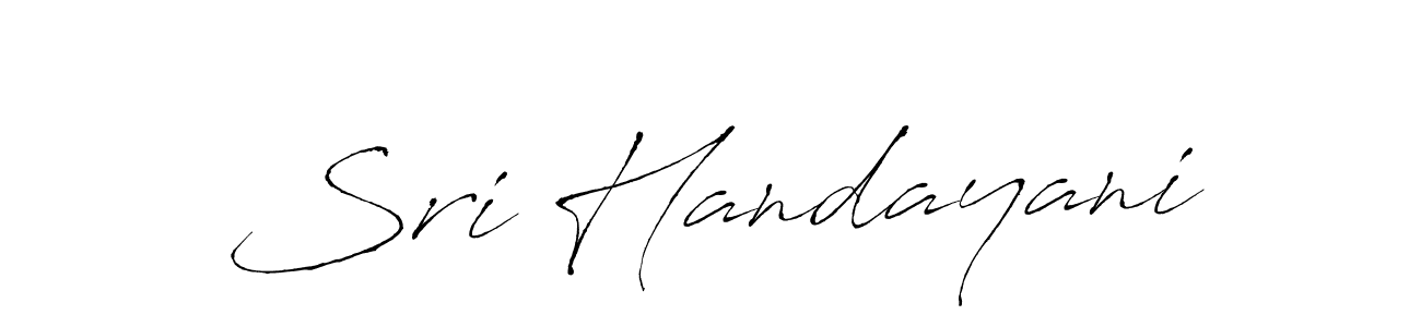 Design your own signature with our free online signature maker. With this signature software, you can create a handwritten (Antro_Vectra) signature for name Sri Handayani. Sri Handayani signature style 6 images and pictures png