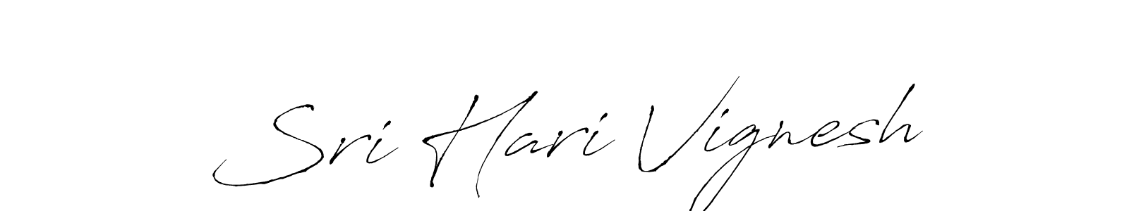 Antro_Vectra is a professional signature style that is perfect for those who want to add a touch of class to their signature. It is also a great choice for those who want to make their signature more unique. Get Sri Hari Vignesh name to fancy signature for free. Sri Hari Vignesh signature style 6 images and pictures png