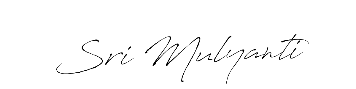 Design your own signature with our free online signature maker. With this signature software, you can create a handwritten (Antro_Vectra) signature for name Sri Mulyanti. Sri Mulyanti signature style 6 images and pictures png
