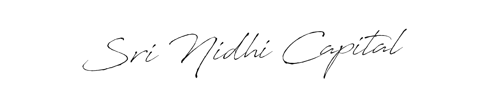 How to make Sri Nidhi Capital name signature. Use Antro_Vectra style for creating short signs online. This is the latest handwritten sign. Sri Nidhi Capital signature style 6 images and pictures png