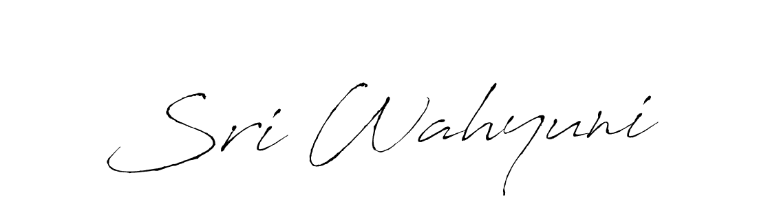 Make a beautiful signature design for name Sri Wahyuni. With this signature (Antro_Vectra) style, you can create a handwritten signature for free. Sri Wahyuni signature style 6 images and pictures png