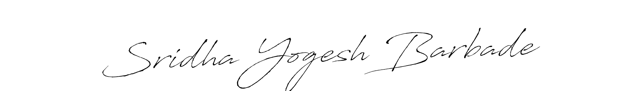 How to make Sridha Yogesh Barbade signature? Antro_Vectra is a professional autograph style. Create handwritten signature for Sridha Yogesh Barbade name. Sridha Yogesh Barbade signature style 6 images and pictures png