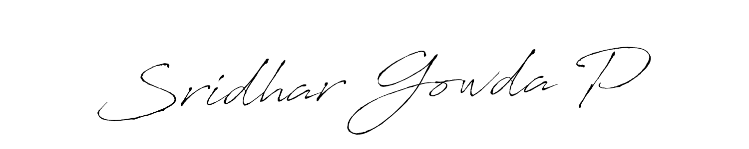 Make a beautiful signature design for name Sridhar Gowda P. With this signature (Antro_Vectra) style, you can create a handwritten signature for free. Sridhar Gowda P signature style 6 images and pictures png