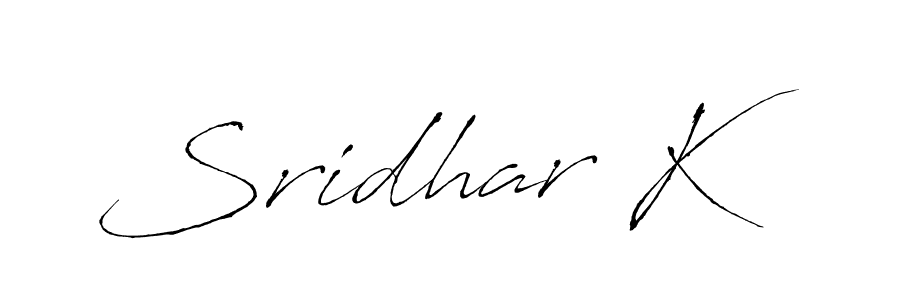 Make a beautiful signature design for name Sridhar K. With this signature (Antro_Vectra) style, you can create a handwritten signature for free. Sridhar K signature style 6 images and pictures png