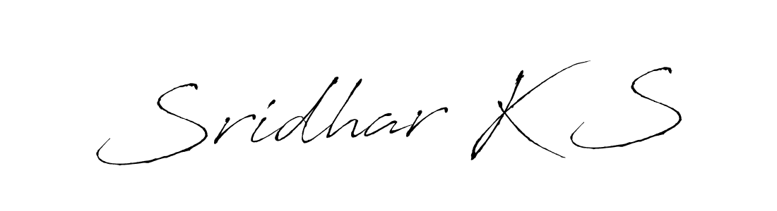 Make a beautiful signature design for name Sridhar K S. With this signature (Antro_Vectra) style, you can create a handwritten signature for free. Sridhar K S signature style 6 images and pictures png