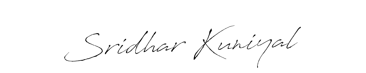 Also we have Sridhar Kuniyal name is the best signature style. Create professional handwritten signature collection using Antro_Vectra autograph style. Sridhar Kuniyal signature style 6 images and pictures png