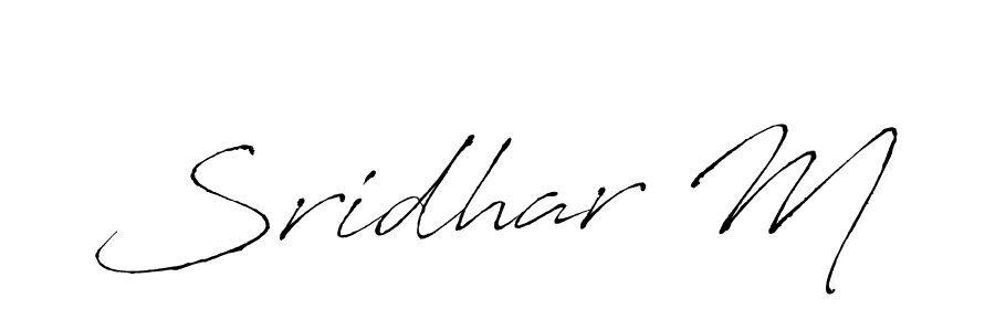 Use a signature maker to create a handwritten signature online. With this signature software, you can design (Antro_Vectra) your own signature for name Sridhar M. Sridhar M signature style 6 images and pictures png