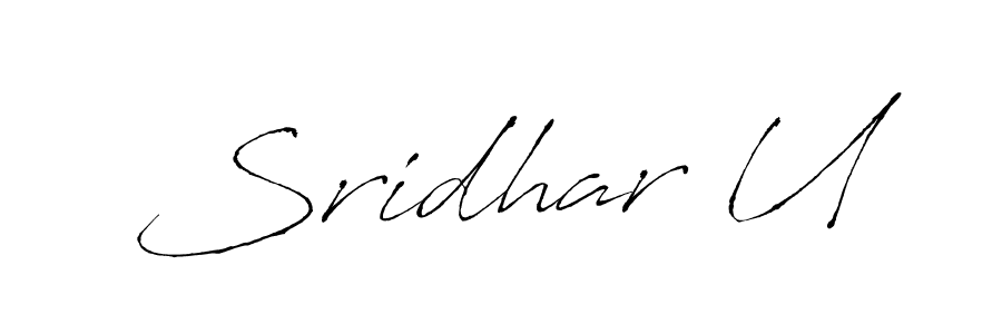 How to make Sridhar U name signature. Use Antro_Vectra style for creating short signs online. This is the latest handwritten sign. Sridhar U signature style 6 images and pictures png
