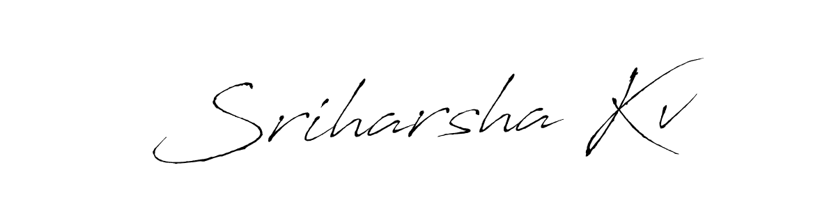Make a beautiful signature design for name Sriharsha Kv. With this signature (Antro_Vectra) style, you can create a handwritten signature for free. Sriharsha Kv signature style 6 images and pictures png
