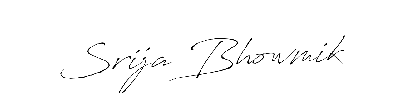 How to make Srija Bhowmik name signature. Use Antro_Vectra style for creating short signs online. This is the latest handwritten sign. Srija Bhowmik signature style 6 images and pictures png