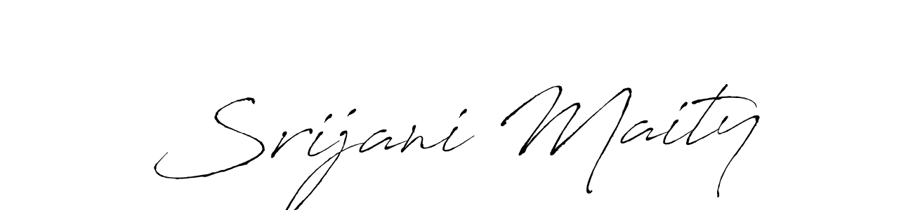 How to make Srijani Maity name signature. Use Antro_Vectra style for creating short signs online. This is the latest handwritten sign. Srijani Maity signature style 6 images and pictures png