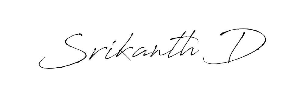 Make a beautiful signature design for name Srikanth D. With this signature (Antro_Vectra) style, you can create a handwritten signature for free. Srikanth D signature style 6 images and pictures png