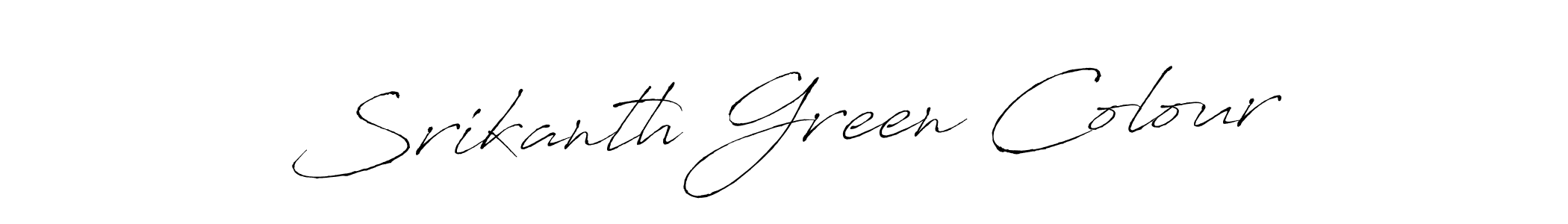 Antro_Vectra is a professional signature style that is perfect for those who want to add a touch of class to their signature. It is also a great choice for those who want to make their signature more unique. Get Srikanth Green Colour name to fancy signature for free. Srikanth Green Colour signature style 6 images and pictures png