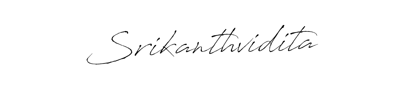 How to make Srikanthvidita name signature. Use Antro_Vectra style for creating short signs online. This is the latest handwritten sign. Srikanthvidita signature style 6 images and pictures png