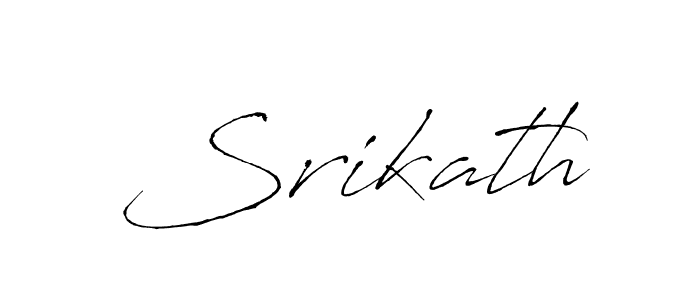 Use a signature maker to create a handwritten signature online. With this signature software, you can design (Antro_Vectra) your own signature for name Srikath. Srikath signature style 6 images and pictures png