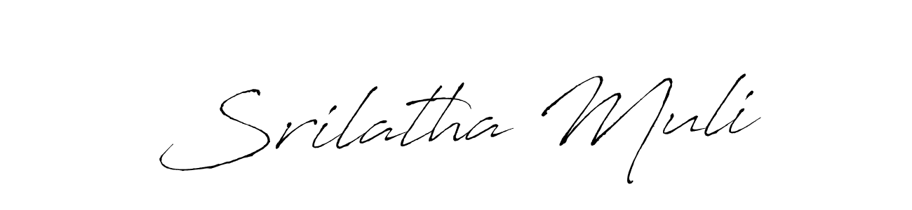Make a beautiful signature design for name Srilatha Muli. With this signature (Antro_Vectra) style, you can create a handwritten signature for free. Srilatha Muli signature style 6 images and pictures png