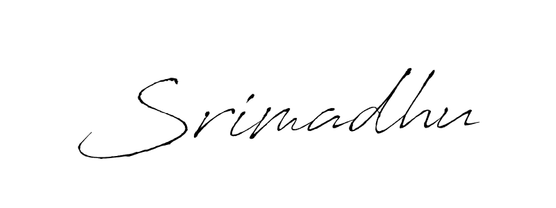 Make a beautiful signature design for name Srimadhu. With this signature (Antro_Vectra) style, you can create a handwritten signature for free. Srimadhu signature style 6 images and pictures png