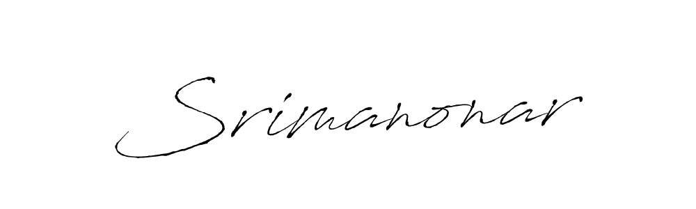 Use a signature maker to create a handwritten signature online. With this signature software, you can design (Antro_Vectra) your own signature for name Srimanonar. Srimanonar signature style 6 images and pictures png