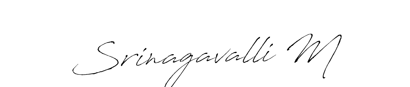 Make a beautiful signature design for name Srinagavalli M. With this signature (Antro_Vectra) style, you can create a handwritten signature for free. Srinagavalli M signature style 6 images and pictures png