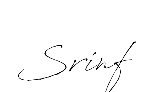 Use a signature maker to create a handwritten signature online. With this signature software, you can design (Antro_Vectra) your own signature for name Srinf. Srinf signature style 6 images and pictures png