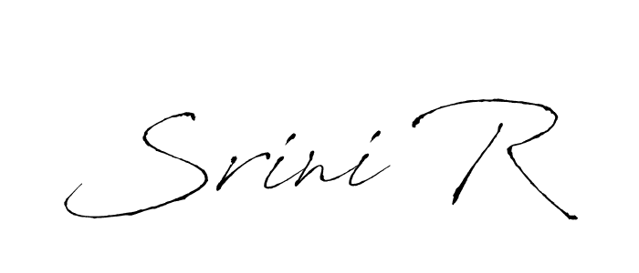 if you are searching for the best signature style for your name Srini R. so please give up your signature search. here we have designed multiple signature styles  using Antro_Vectra. Srini R signature style 6 images and pictures png