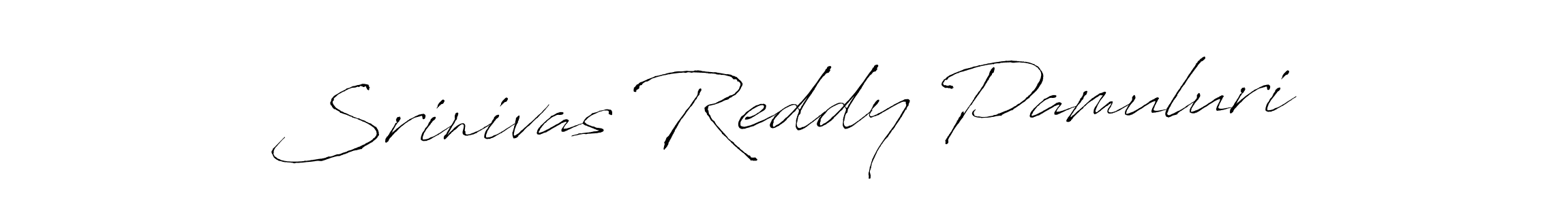 Make a beautiful signature design for name Srinivas Reddy Pamuluri. With this signature (Antro_Vectra) style, you can create a handwritten signature for free. Srinivas Reddy Pamuluri signature style 6 images and pictures png