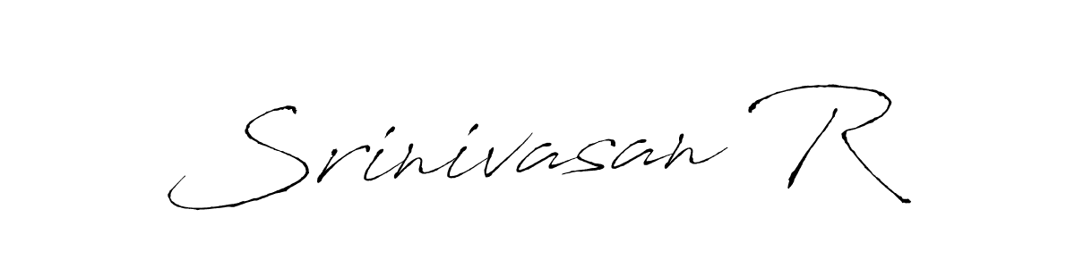 Design your own signature with our free online signature maker. With this signature software, you can create a handwritten (Antro_Vectra) signature for name Srinivasan R. Srinivasan R signature style 6 images and pictures png