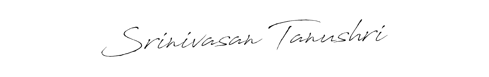 The best way (Antro_Vectra) to make a short signature is to pick only two or three words in your name. The name Srinivasan Tanushri include a total of six letters. For converting this name. Srinivasan Tanushri signature style 6 images and pictures png